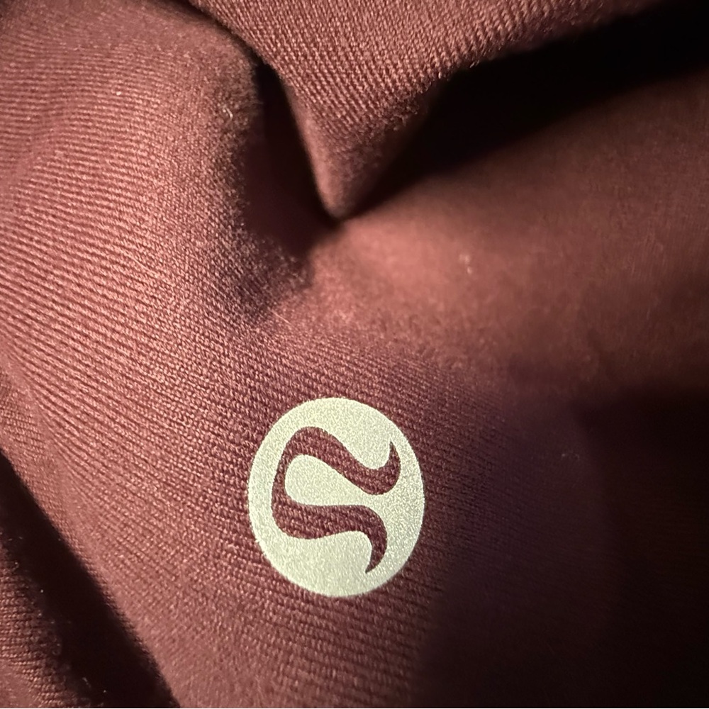 lululemon athletica Burgundy Leggings with Patterned Waistband - Picture 2 of 5